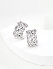 Plain silver earrings - white gold image