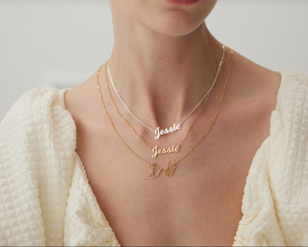 925 silver plated 18K gold letter customized necklace image 4