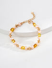 S925 silver natural amber champagne pearl bracelet image 0