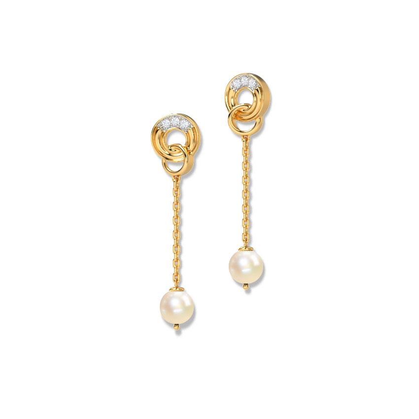 Intertwine Circlet Pearl Drop Earrings image 0