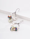 Handmade Pearl & Nepalese Glass Bead Earrings – Himalayan Artisan Dangle Earrings for Women