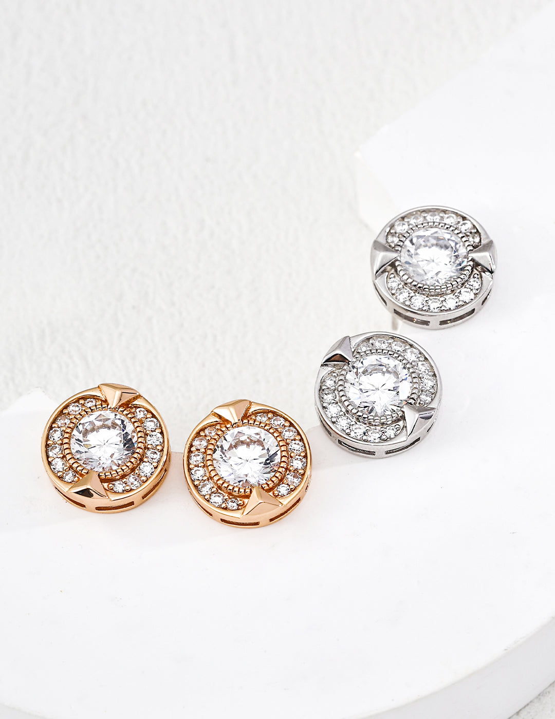 S925 silver fashion zircon earrings image 0