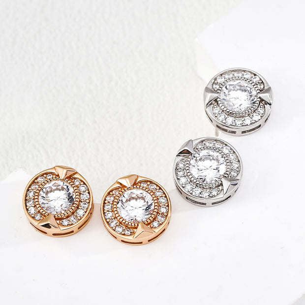 S925 silver fashion zircon earrings image 0