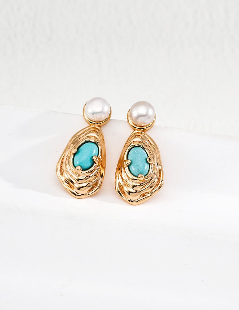 pearl gemstone bracelet - sterling silver earrings image