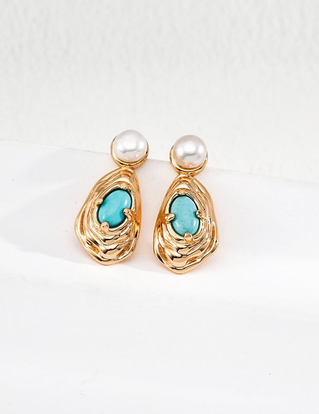 pearl gemstone bracelet - sterling silver earrings image