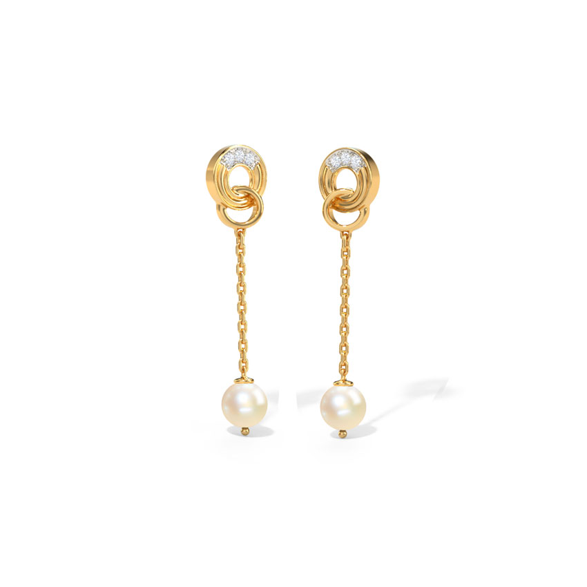Intertwine Circlet Pearl Drop Earrings image 2