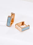 Minimalist French Enamel Stud Earrings – Elegant Geometric Gold & Silver Earrings for Women