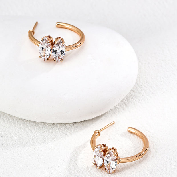 S925 silver vintage drip glazed zircon earrings image 1