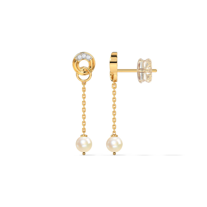 Intertwine Circlet Pearl Drop Earrings image 1