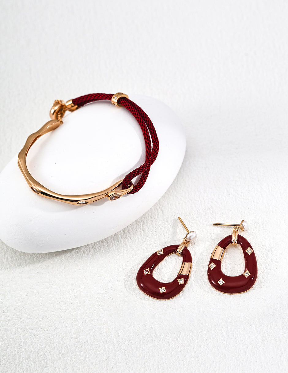 Red rope zircon bracelet image 3