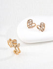 Silver Heart CZ Stud Earrings