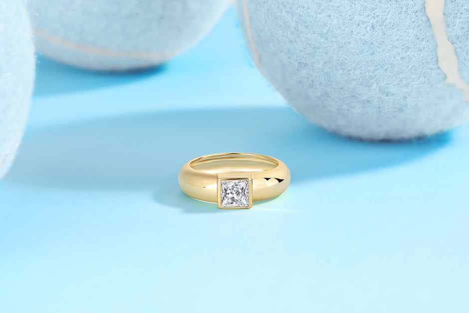 Champagne Starry Tide Square Ring image 4