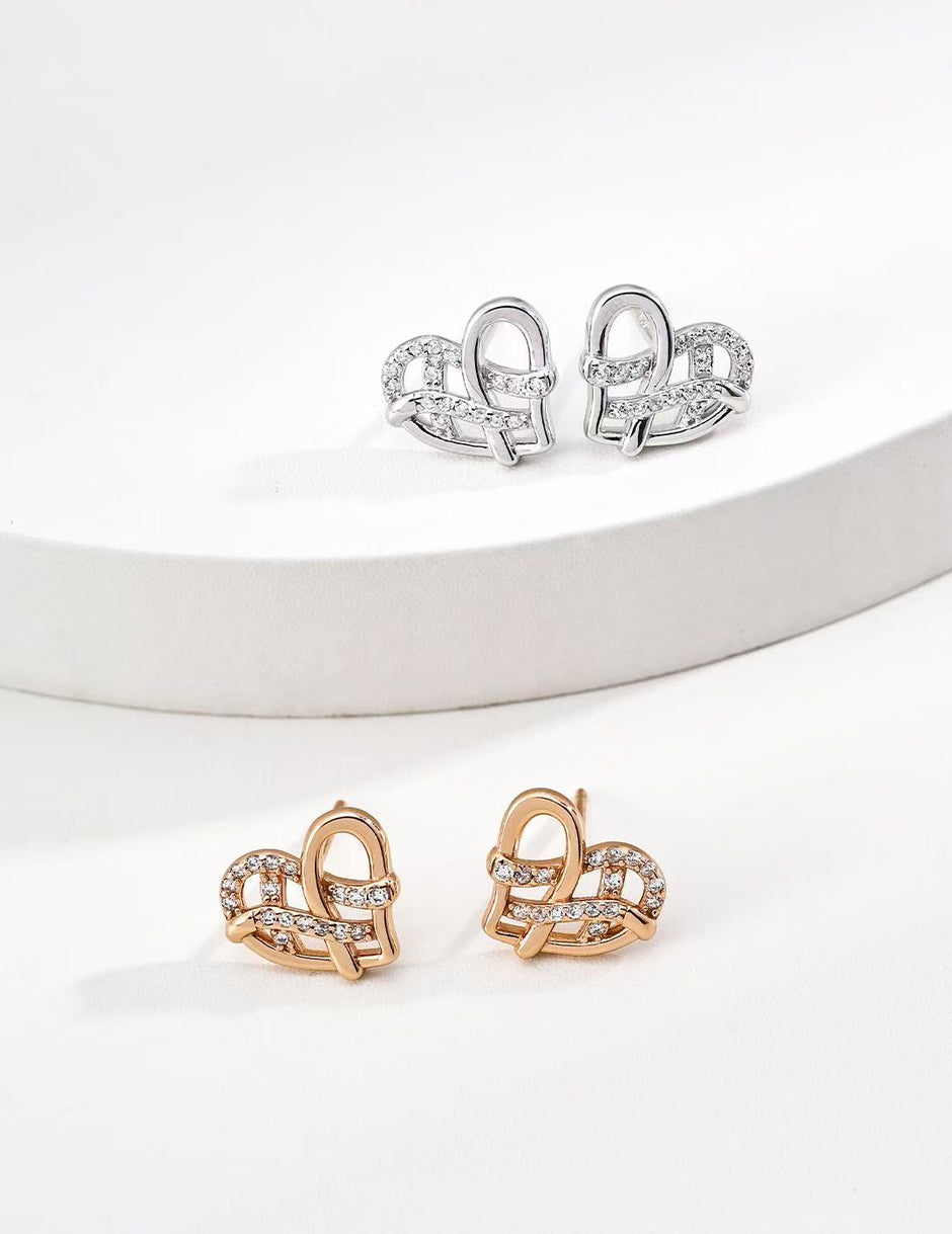 Knot CZ Stud Earrings
