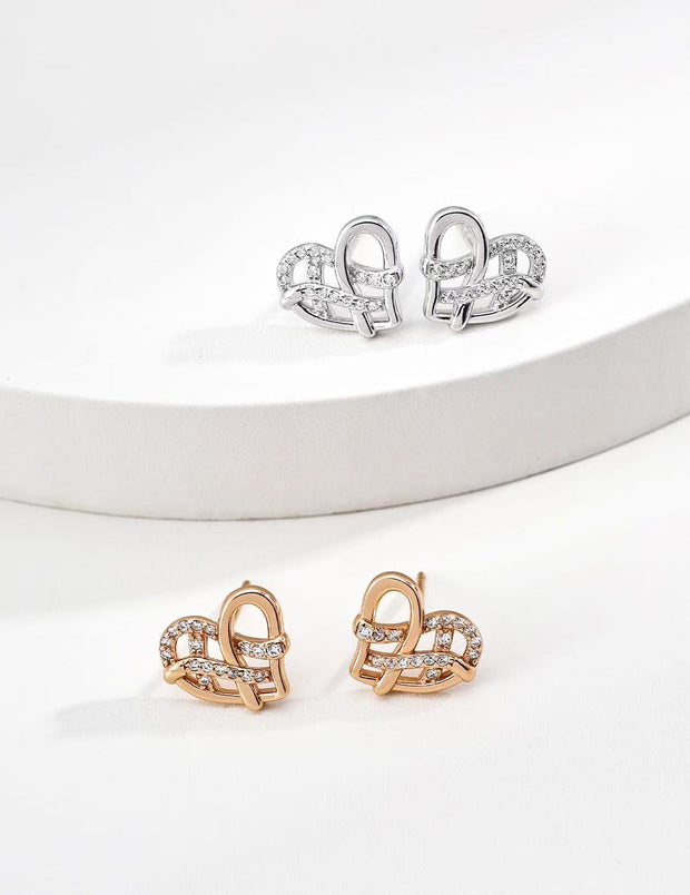 Knot CZ Stud Earrings