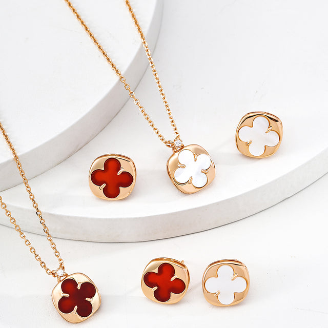 Carnelian/shell earrings image 1