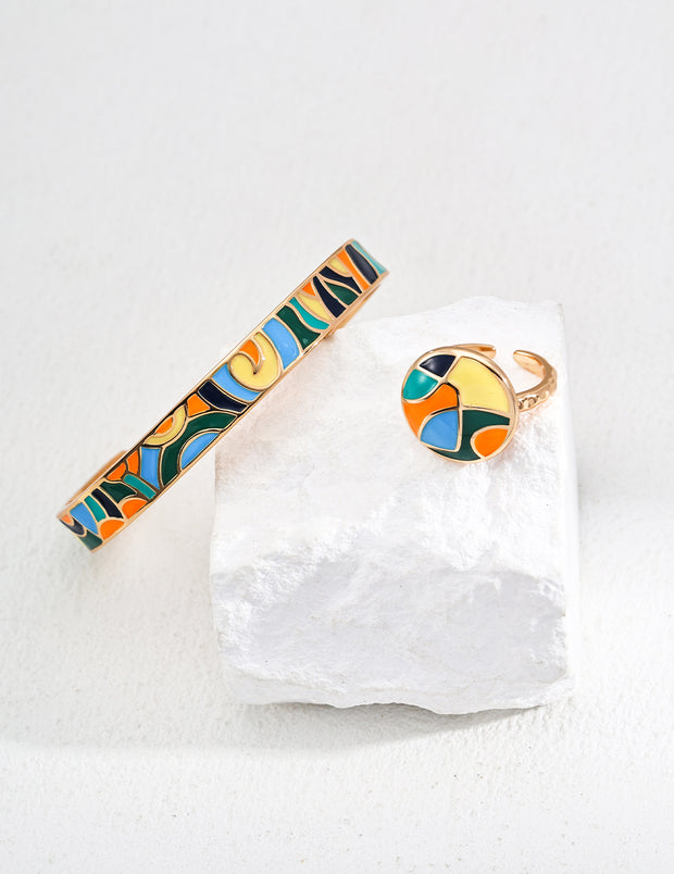 S925 silver fashion drip glaze bracelet (size adjustable) image 0