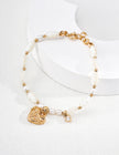 Love scroll pattern white shell pearl bracelet image 0