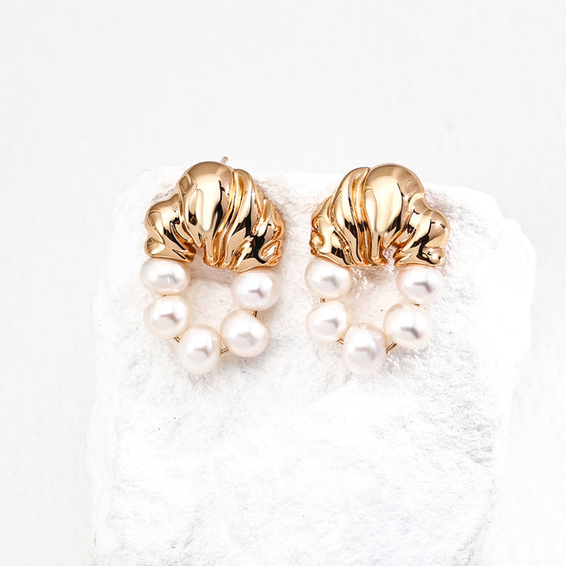 S925 Silver Retro Pearl Earrings image 1