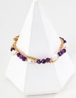S925 silver natural pearl amethyst bracelet image 2