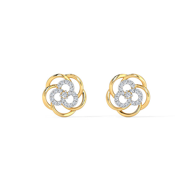 Floweret Cluster Diamond Stud Earrings image 0
