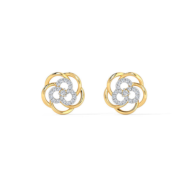 Floweret Cluster Diamond Stud Earrings image 0