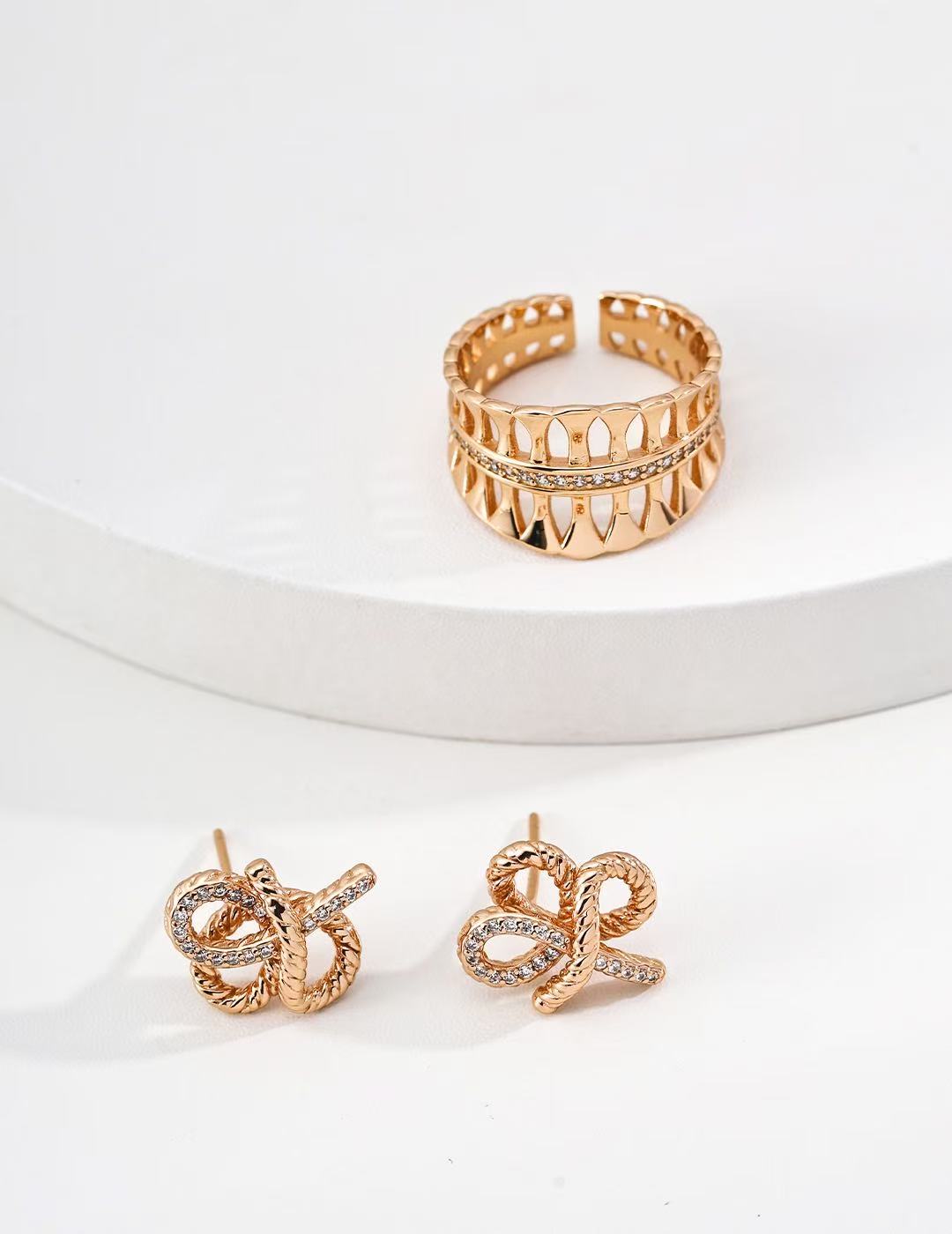 Knot CZ Stud Earrings