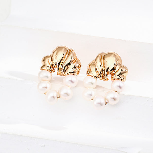 S925 Silver Retro Pearl Earrings image 0