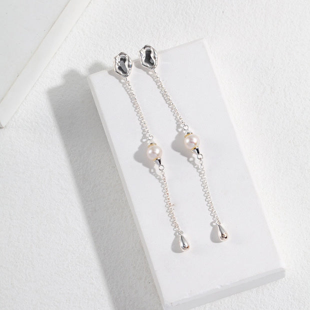Mirror series sterling silver pearls image 1