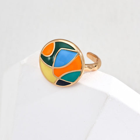 S925 silver fashion drip glaze bracelet (size adjustable) - sterling silver ring image