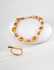 S925 silver natural amber champagne pearl bracelet image 3