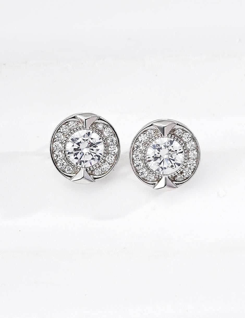 S925 silver fashion zircon earrings image 2