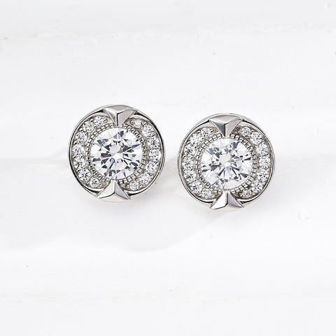 S925 silver fashion zircon earrings image 2