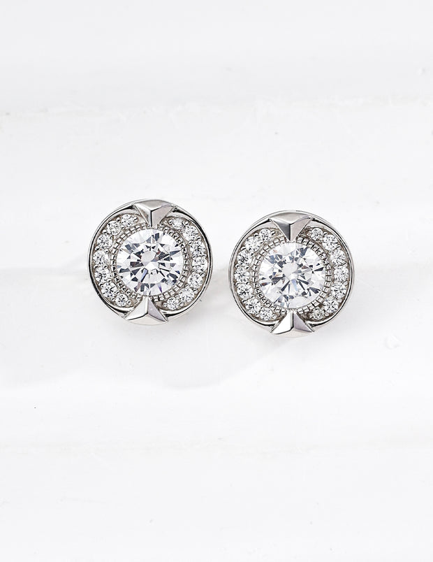 S925 silver fashion zircon earrings image 2