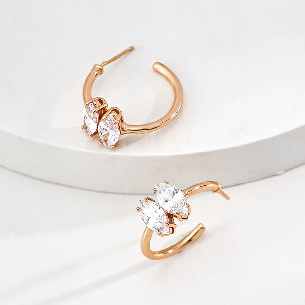 S925 silver vintage drip glazed zircon earrings image 0