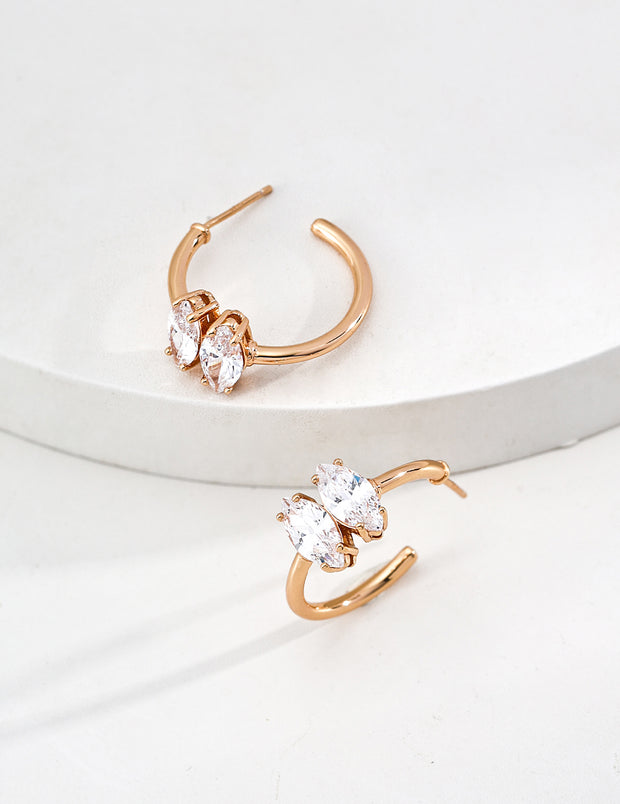 S925 silver vintage drip glazed zircon earrings image 0