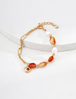 Red agate pearl bracelet image 0