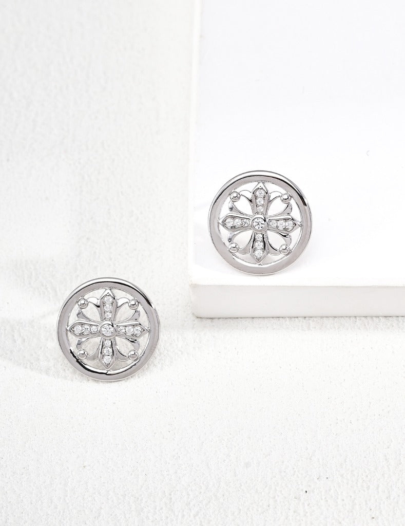 Natural pearl bracelet - white gold sterling silver earrings image