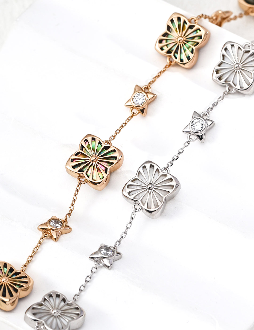 Modern Mother-of-Pearl Four-Leaf Clover Collection