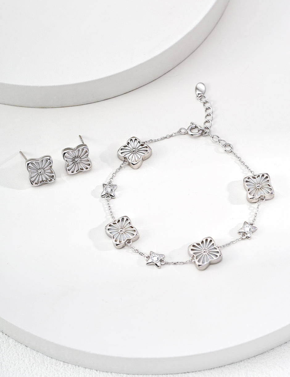 Modern Mother-of-Pearl Four-Leaf Clover Collection