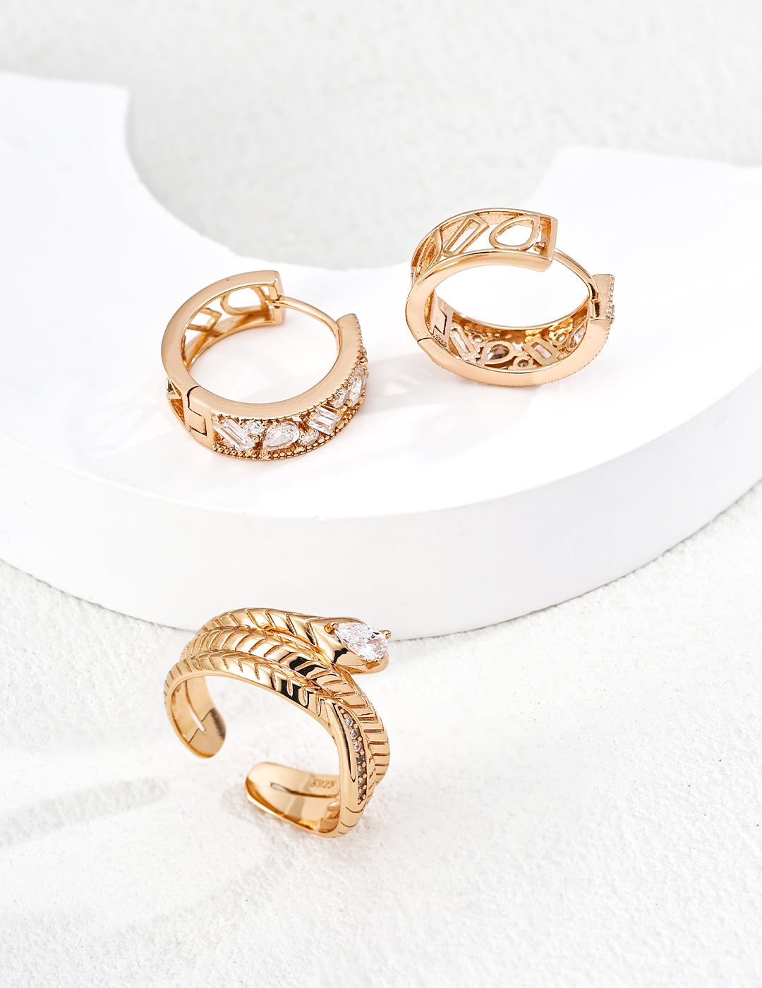 Asymmetrical CZ Stud Earrings