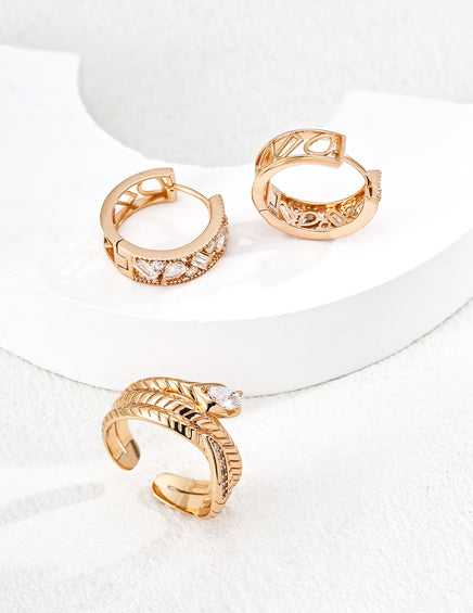 Asymmetrical CZ Stud Earrings