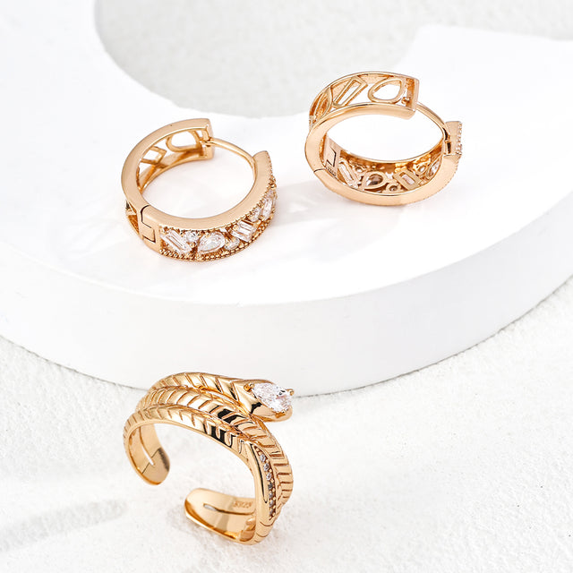 Asymmetrical CZ Stud Earrings