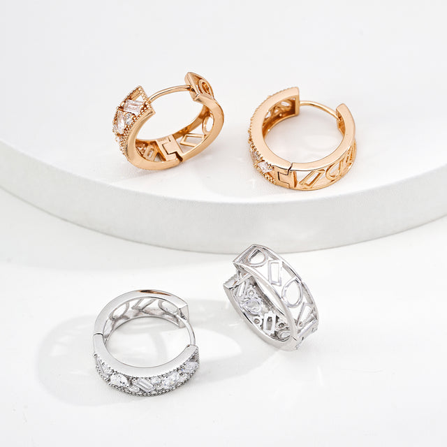 Asymmetrical CZ Stud Earrings