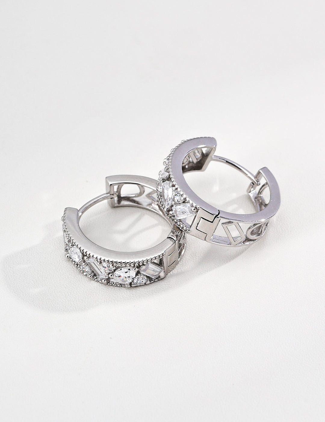 Asymmetrical CZ Stud Earrings