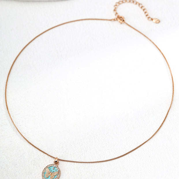 Vintage Gold Butterfly Necklace，Adjustable S925 Silver Jewelry