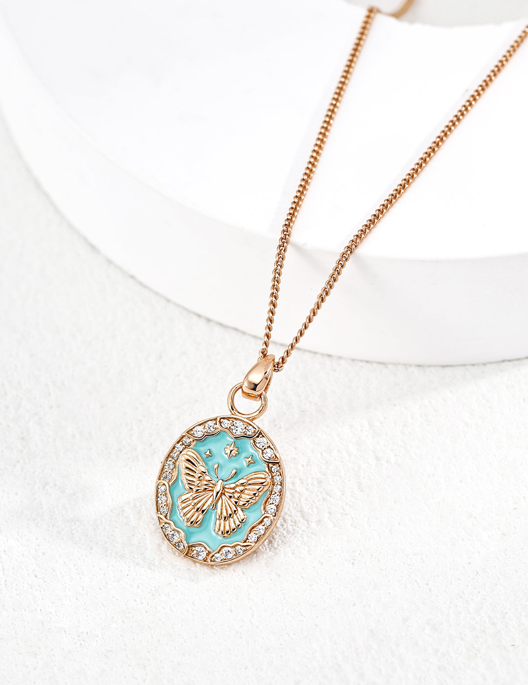 Vintage Gold Butterfly Necklace，Adjustable S925 Silver Jewelry