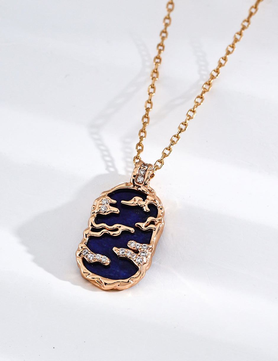 Vintage S925 Sterling Silver Fuyao Necklace, Retro Pendant Jewelry Gift