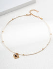 MISSA Baroque Pearl Choker Necklace with Hammered Tiger's Eye Pendant